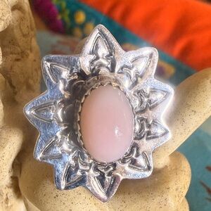Pretty in Pink
Soft Pink Opal Ring  
.926 Sterling Silver Size 7